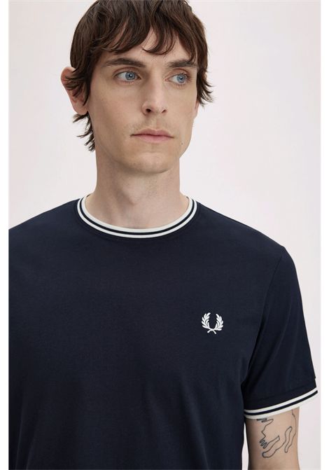 Fred Perry Twin Tipped Tee Navy White Men FRED PERRY | T-shirt | M1588V-795